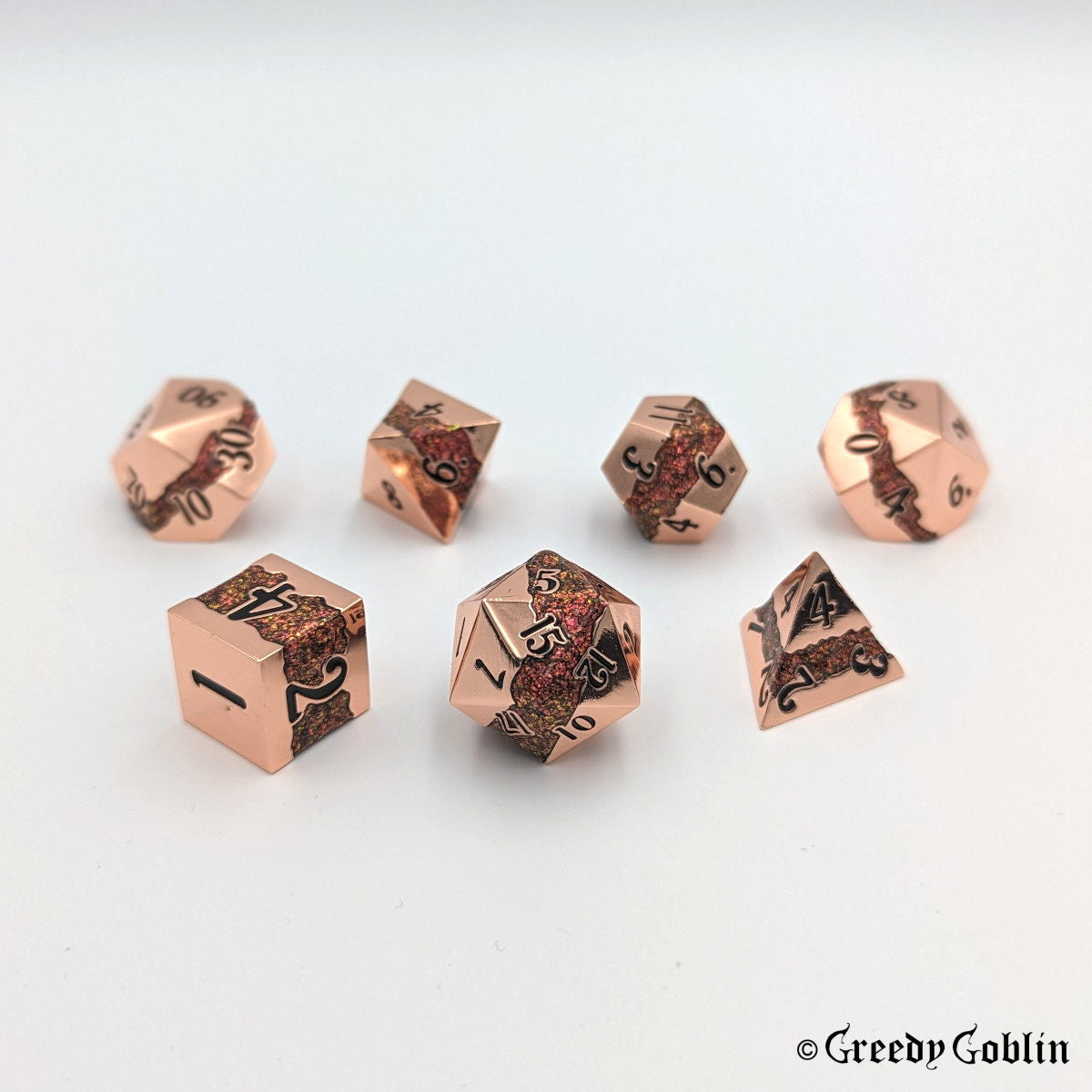 Metal Polydice Set (Copper with Red Mica)