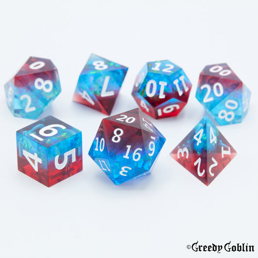 Sharp Polydice Set (Transparent Blue Red White)