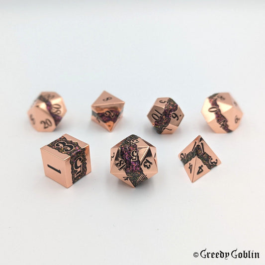 Metal Polydice Set (Copper with Purple Mica)