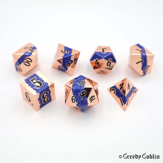 Metal Polydice Set (Copper with Blue Mica)