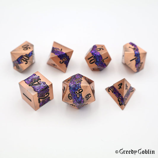 Metal Polydice Set (Copper with Purple Mica)