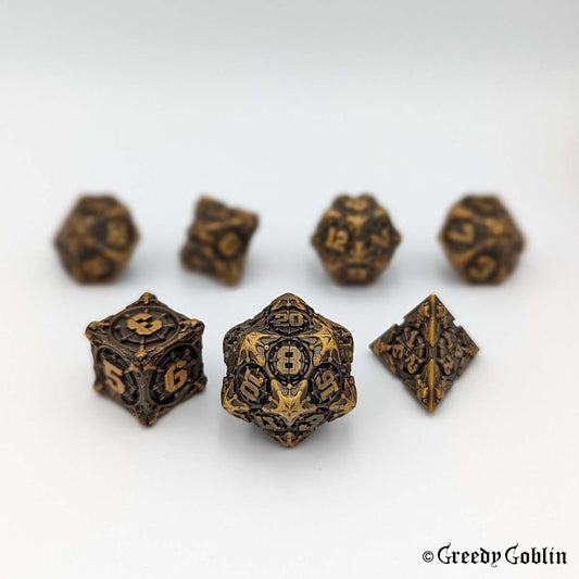 Metal Pirate Polydice Set (Bronze)