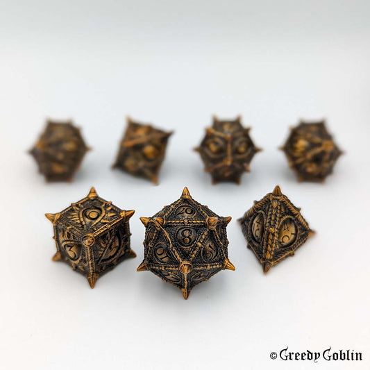 Metal Polydice Set Dragon Eye (Spikes Bronze)