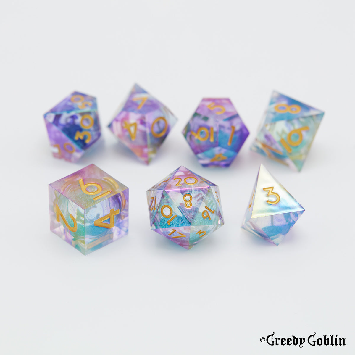 Liquid Core Dice Set (Purple Wisp Foil)