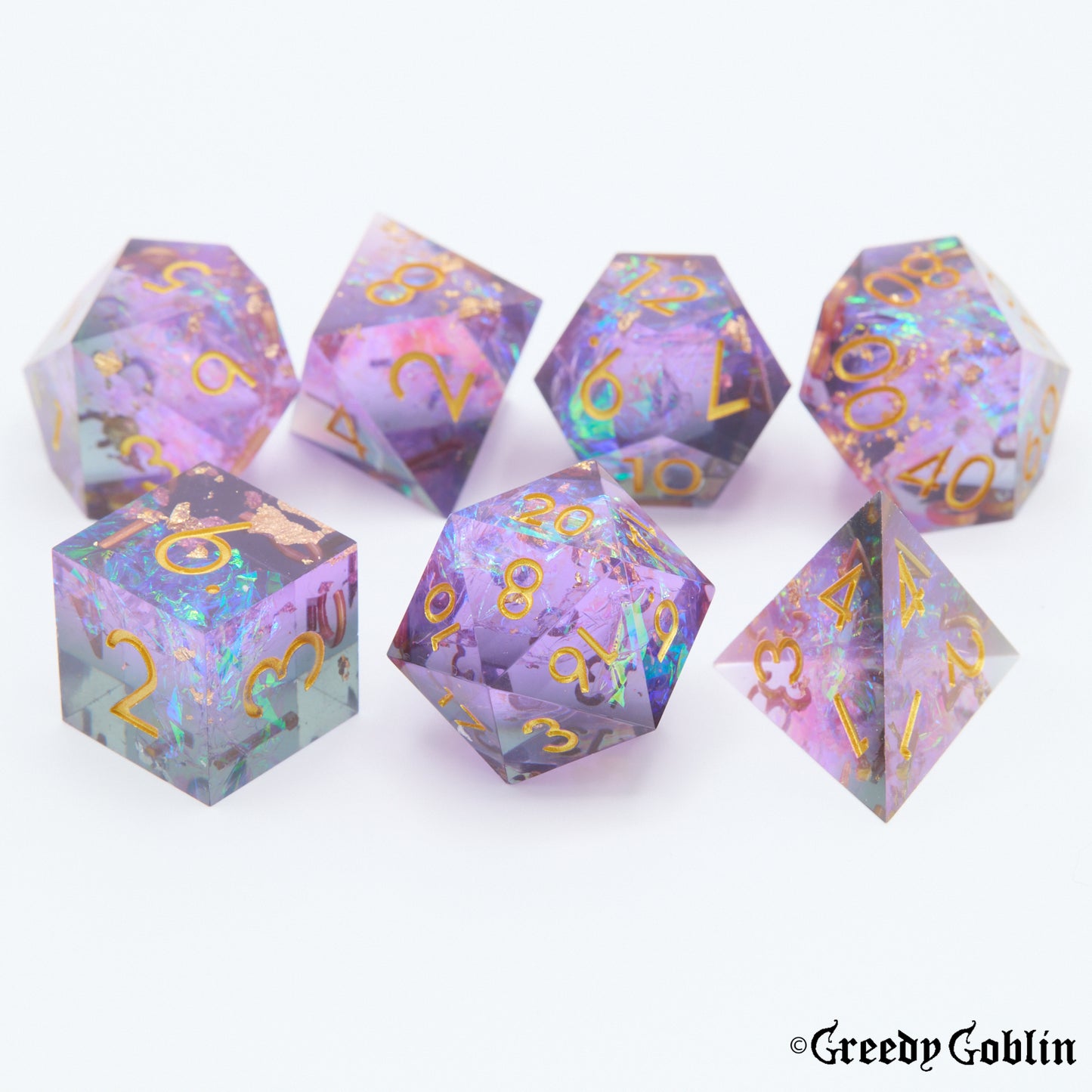 Sharp Polydice Set (Purple Split Laser)