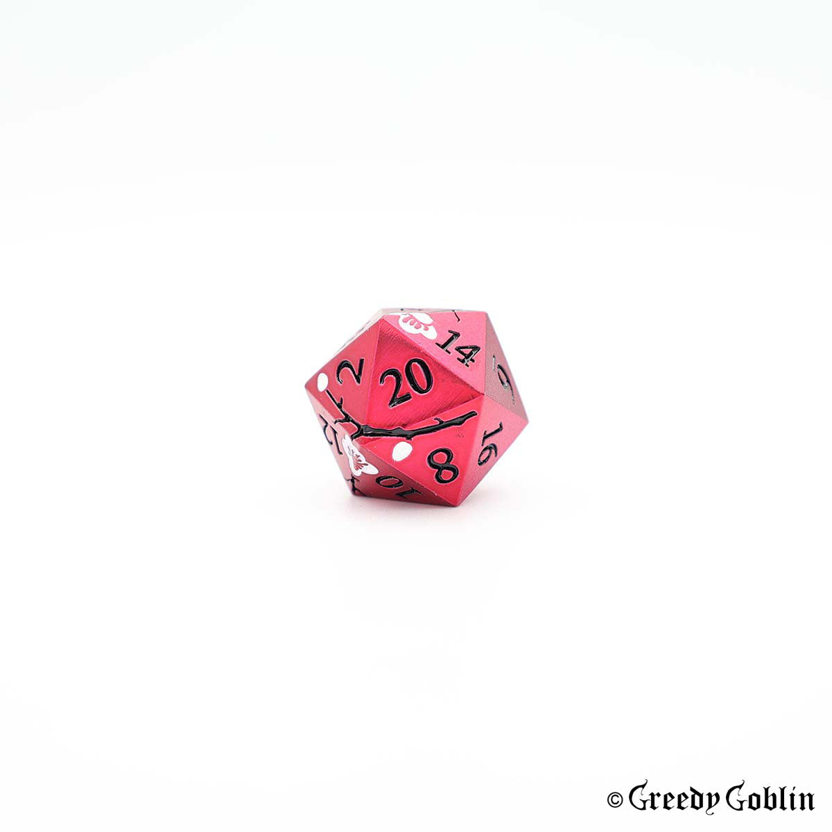 Metal Polydice Set (Red Blossom White Detail)