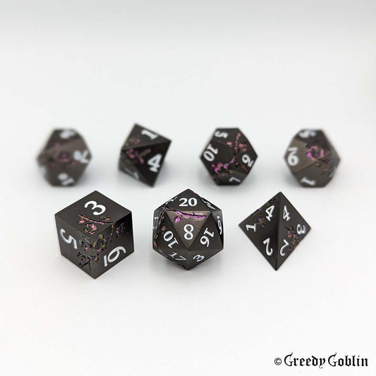 Metal Polydice Set (Gunmetal Blossom Pink Mica)