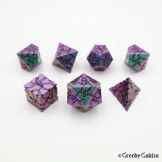 Metal Polydice Set (Green Shift Cracked)