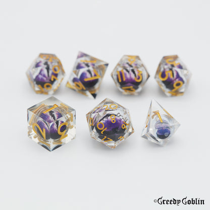 Liquid Core Dice Set (Purple Eyed Clear)