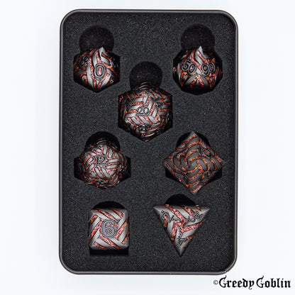 Metal Polydice Set (Woven Red)