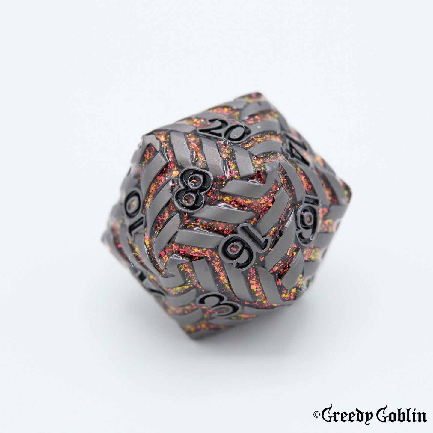 Metal Polydice Set (Woven Red)