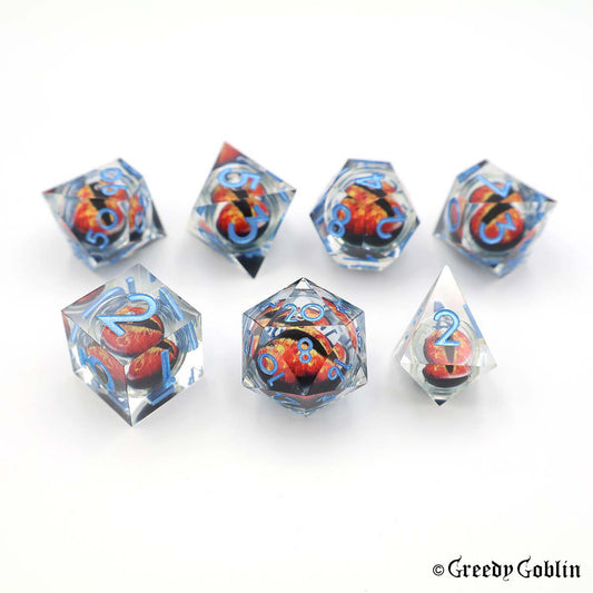 Liquid Core Dice Set (Black and Red Eye)