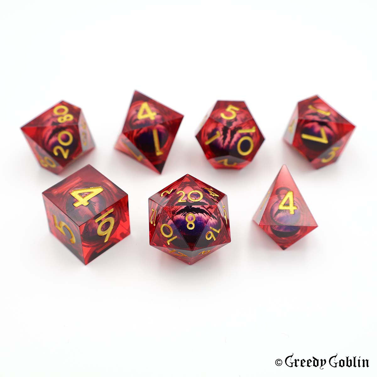 Liquid Core Dice Set (Red Eye)