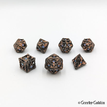 Metal Hollow Dice Set (Blue Eyes)