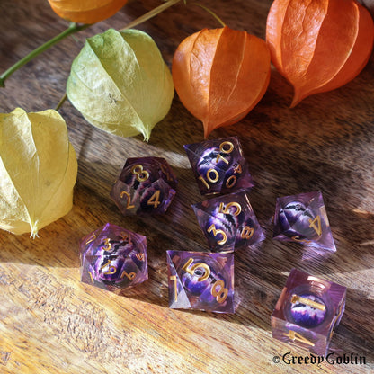 Liquid Core Dice Set (Purple Eye)