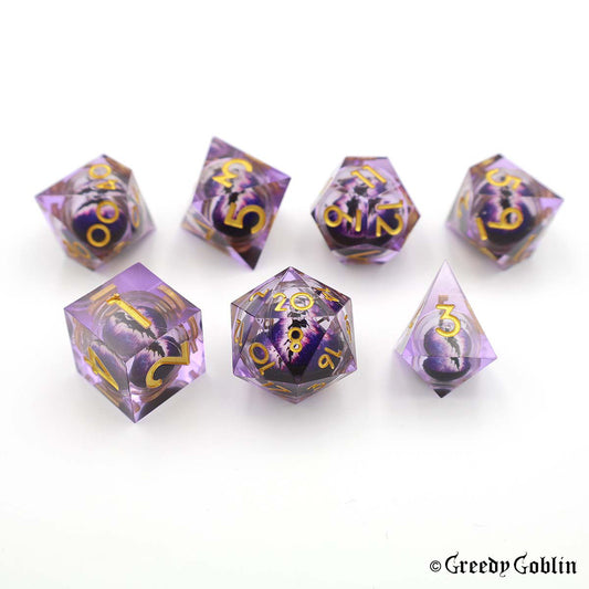 Liquid Core Dice Set (Purple Eye)