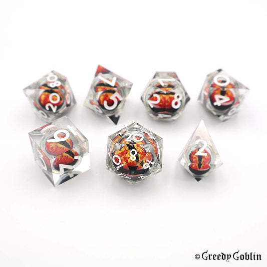 Liquid Core Dice Set (Clear Red Eye)