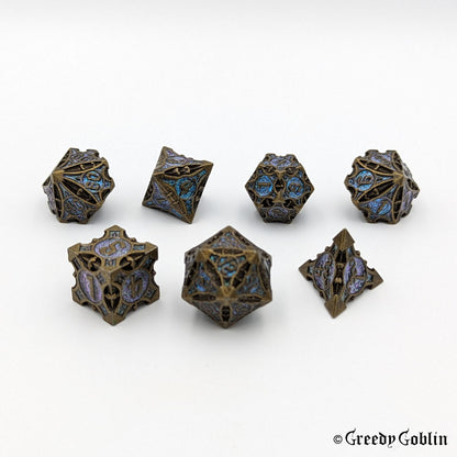 Metal Polydice Set (Antique Bronze Blue Purple)