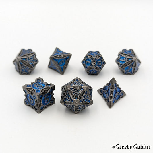 Metal Polydice Set (Gun Metal Blue)