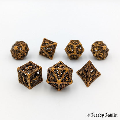 Metal Hollow Dice Set (Dragon Copper)