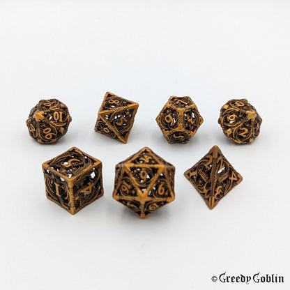 Metal Hollow Dice Set (Dragon Copper)