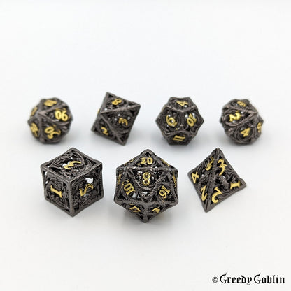 Metal Hollow Dice Set (Dragon Gun Metal)