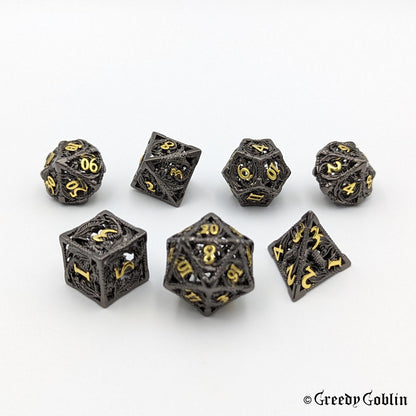 Metal Hollow Dice Set (Dragon Gun Metal)