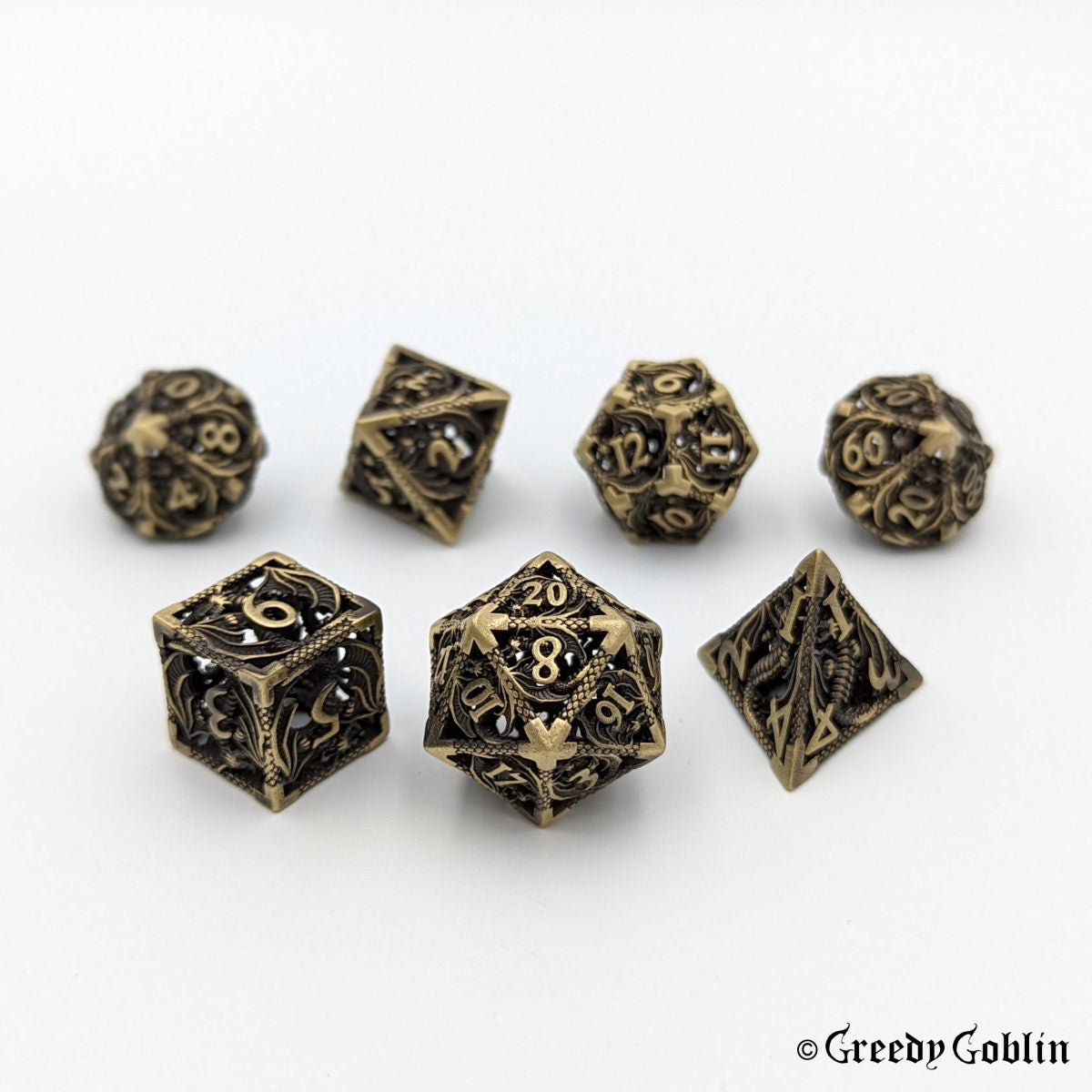 Metal Hollow Dice Set (Dragon Bronze)