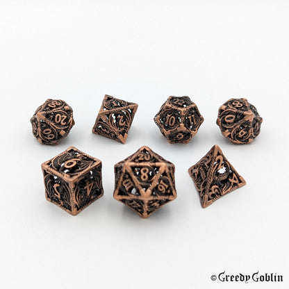 Metal Hollow Dice Set (Dragon Copper)