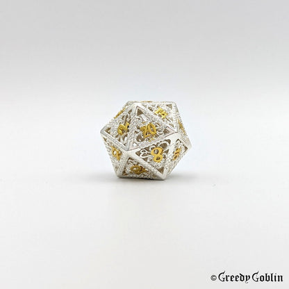 Metal Hollow Dice Set (Cthulhu Silver Gold)