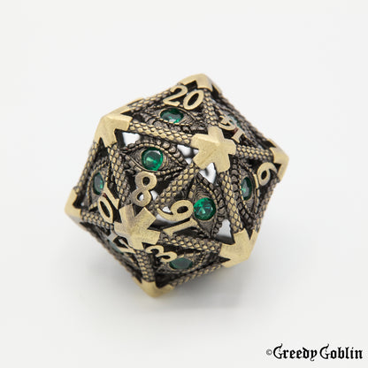 Metal Hollow Dice Set (Seer Brass)