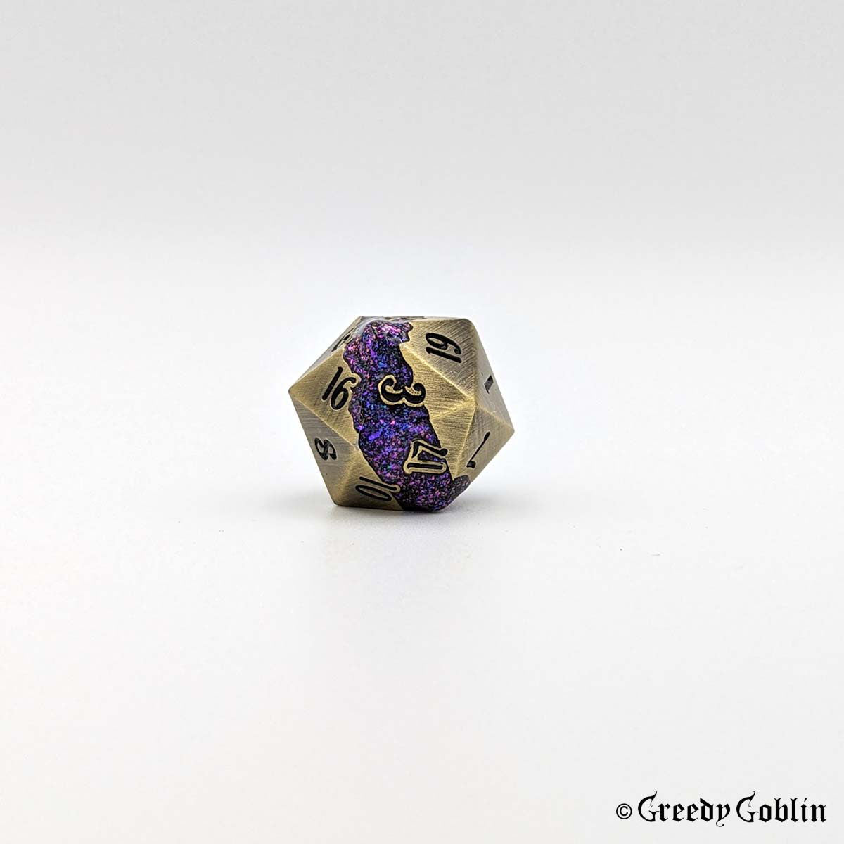 Metal Polydice Set (Brushed Bronze with Purple Blue Mica)