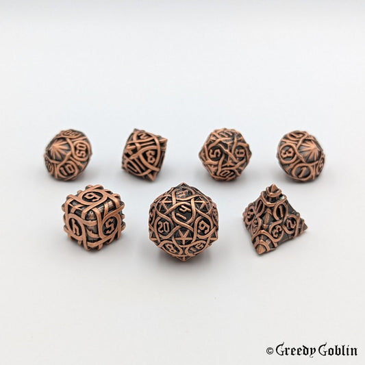 Metal Polydice Set (Celtic Knot Copper)