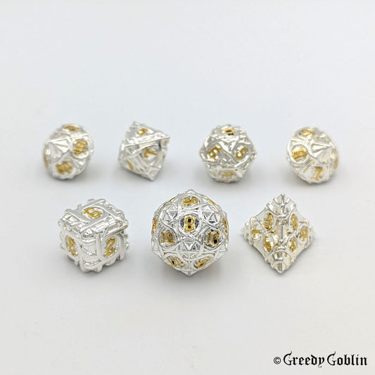 Metal Polydice Set (Celtic Knot Silver Gold)