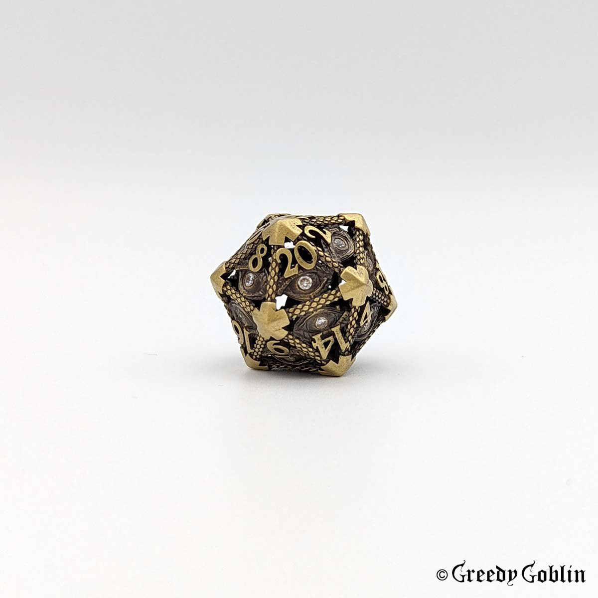 Metal Hollow Dice Set (Dragon Eyes Bronze)