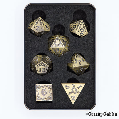 Metal Polydice Set (Cthulhu Brass)