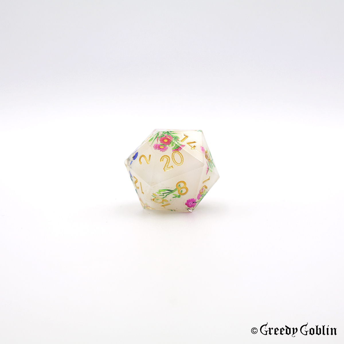 White Porcelain Flower Dice Set