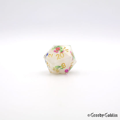 White Porcelain Flower Dice Set