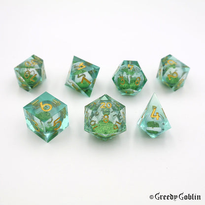 Liquid Core Dice Set (Green Dust)