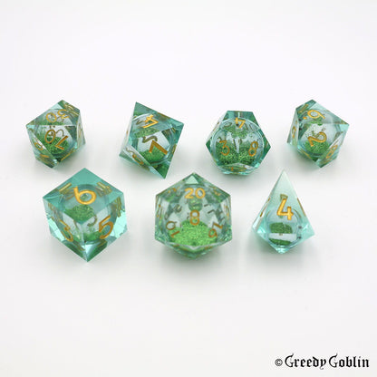 Liquid Core Dice Set (Green Dust)