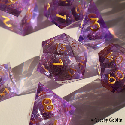 Liquid Core Dice Set (Purple Dust)