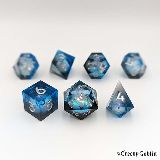 Liquid Core Dice Set (Transparent Deep Blue)