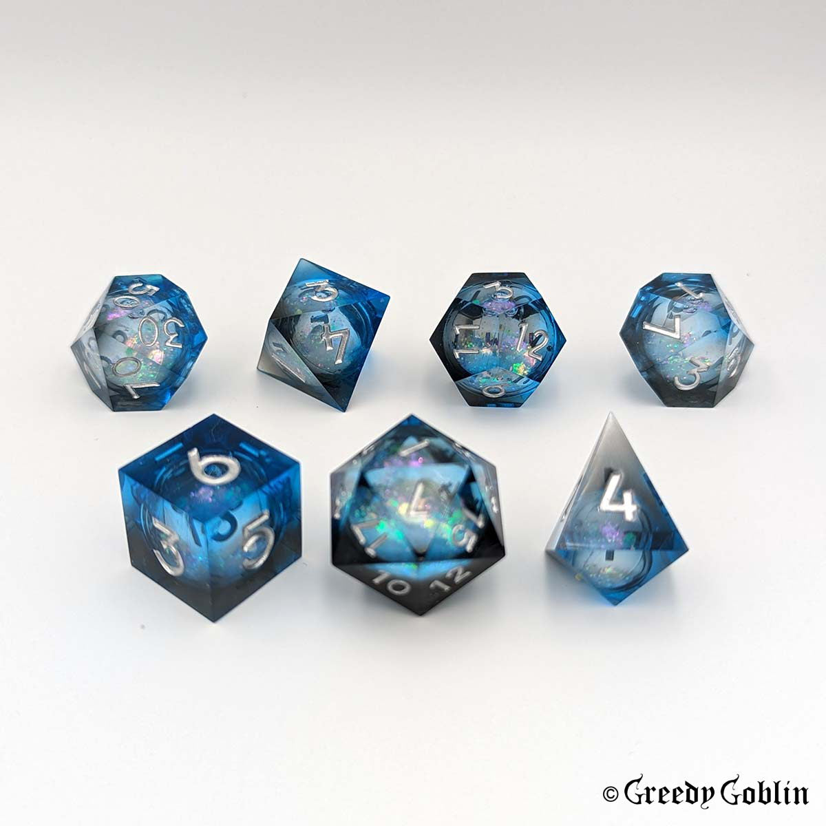 Liquid Core Dice Set (Transparent Deep Blue)