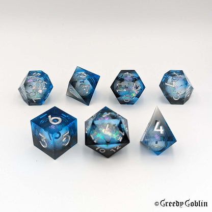 Liquid Core Dice Set (Transparent Deep Blue)