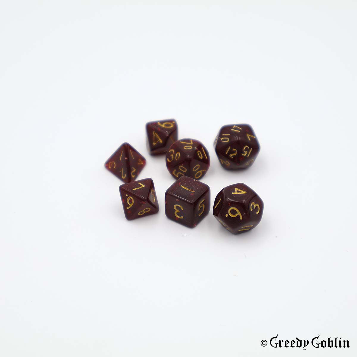 Mini Dice Set Brown with Shiny Flakes