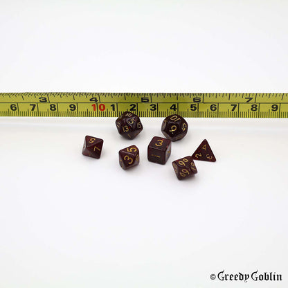 Mini Dice Set Brown with Shiny Flakes