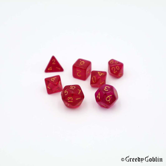 Mini Dice Set Transparent Red