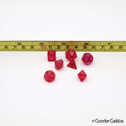 Mini Dice Set Transparent Red