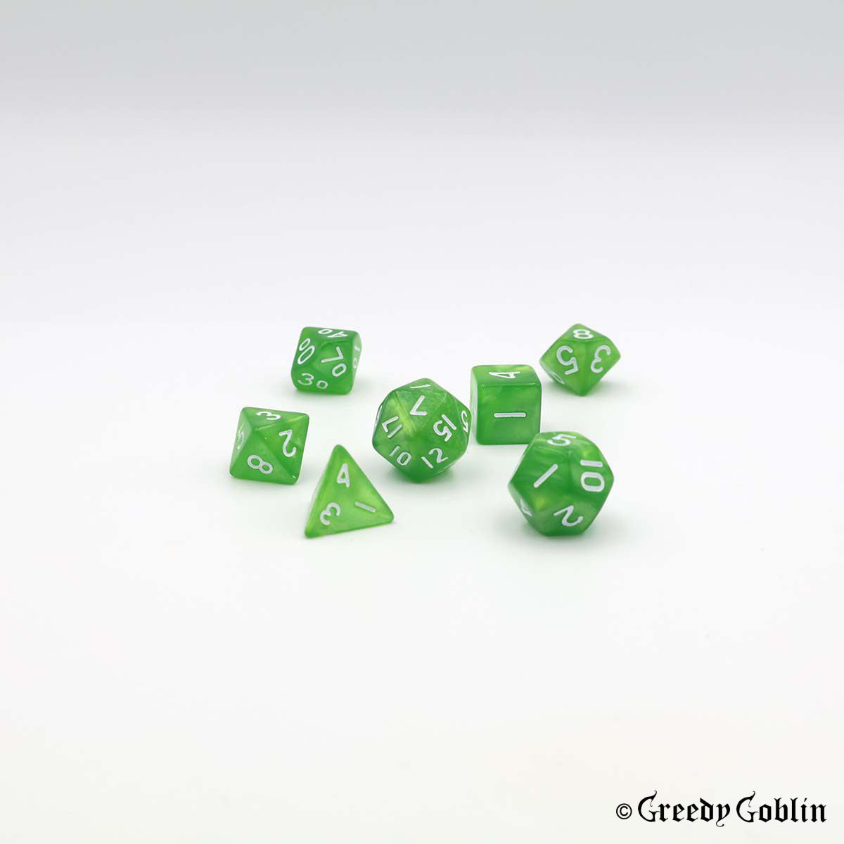 Mini Dice Set Marble Green