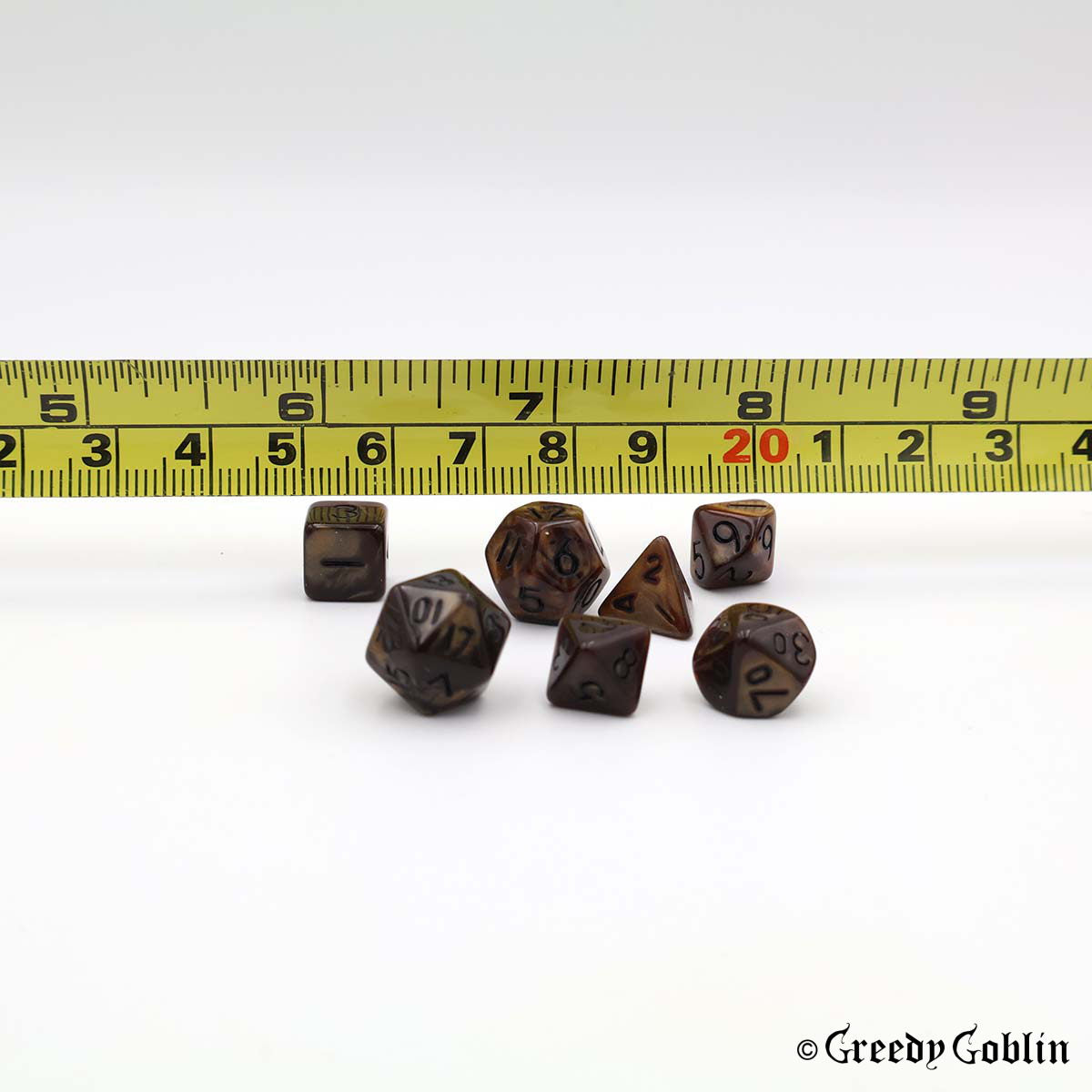 Mini Dice Set Marble Brown